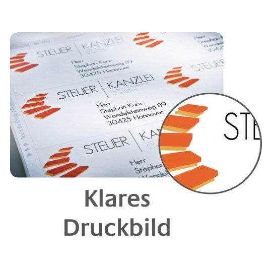 Avery Druckeretiketten, 105 mm × 48 mm, weiss, Papier, permanent, 120 Etiketten (10 Blatt)