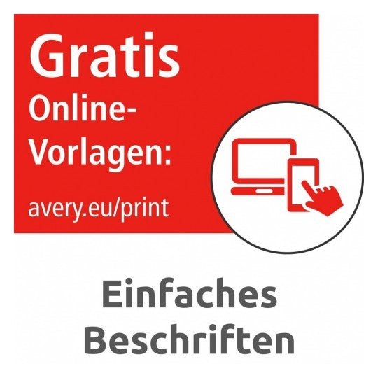 Avery Druckeretiketten, 105 mm × 48 mm, weiss, Papier, permanent, 120 Etiketten (10 Blatt)