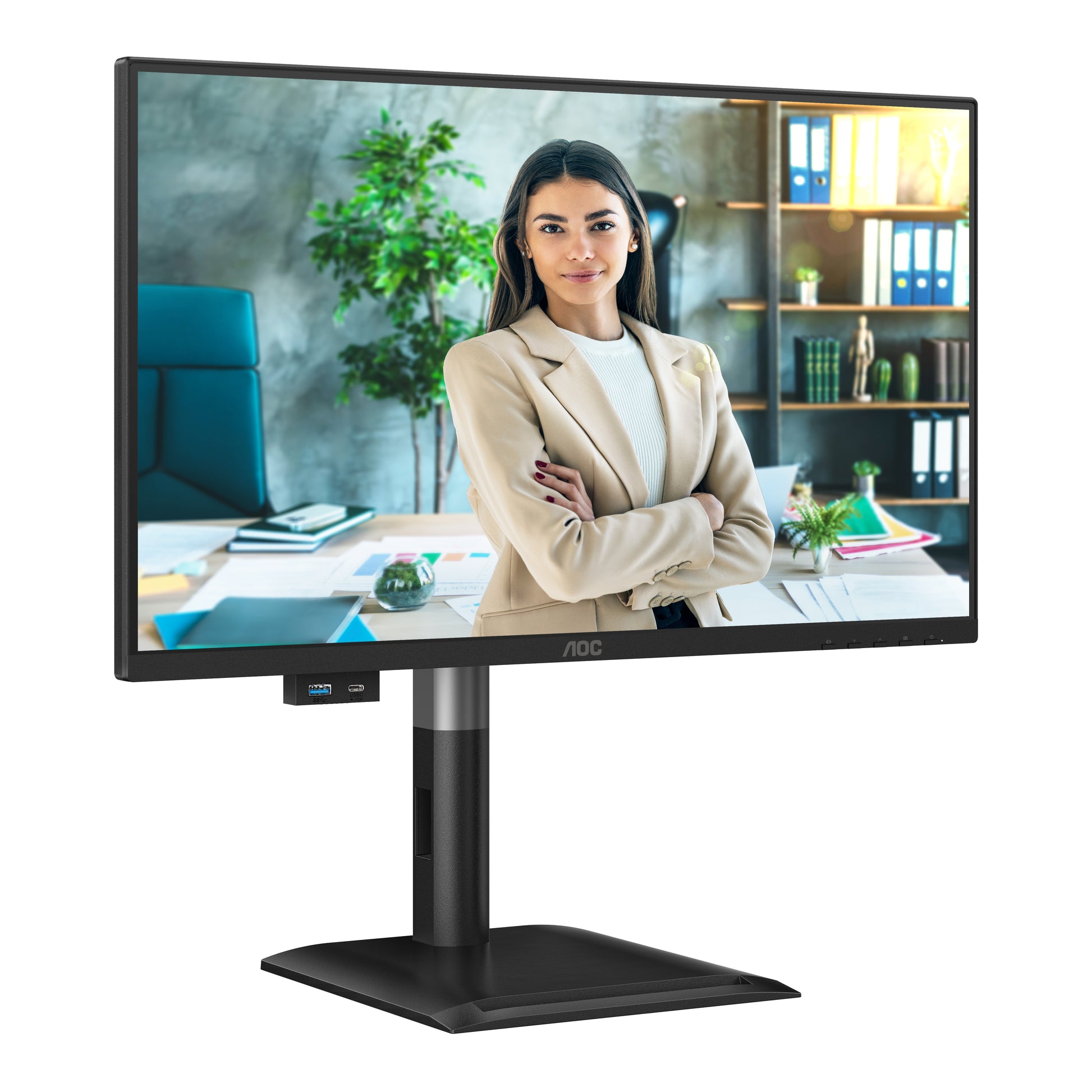 AOC 24P4U – Monitor, 23,8", 1920 × 1080 (Full HD), IPS, 60 Hz, VESA 100 × 100, Schwarz