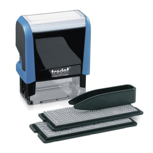 Trodat Printy 4913 – Selbstfärbender Textstempel zum Selbersetzen – Abdruck 57 × 21 mm – schwarz