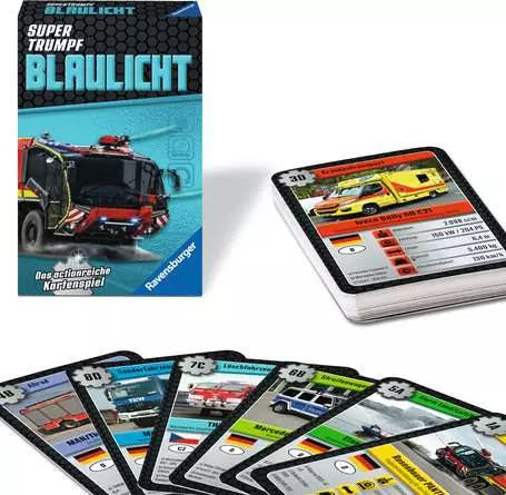 Ravensburger Blaulicht 21 – Kartenspiel, 1–4 Spieler, ab 7 Jahren, 5 Min., IT