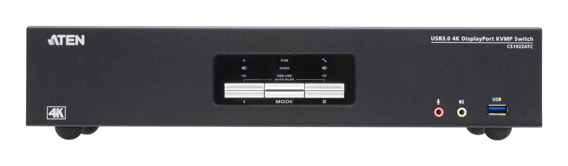 ATEN CS1922ATC – KVM-Switch – 2-Port, 2×DP, USB 3.1 Gen1 (2×Typ-A), 4K 60 Hz, DC-Redundanz