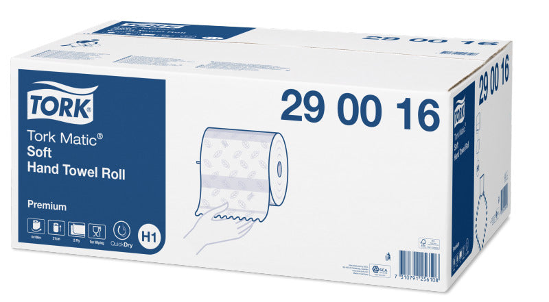 Tork Papierhandtuchrolle – 2-lagig, weiss, Papier – 210 mm × 100 m – für H1 – Kern Ø 38 mm – EU Ecolabel, FSC
