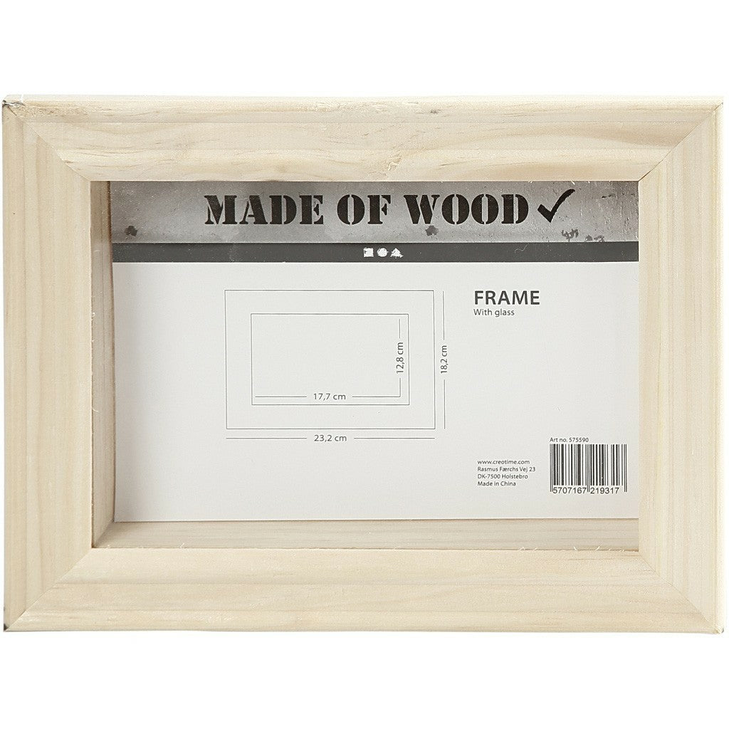 Creativ Company Bilderrahmen – 23,2 × 18,2 × 2,5 cm – Paulownia-Sperrholz & Glas, Braun