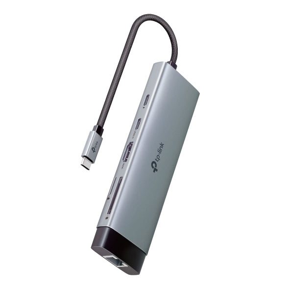 TP-Link UH9120C USB-Hub – USB-C, HDMI 4K, 1× USB-A, 3× USB-C, 100 W PD, GbE, SD/microSD, für Windows/Mac
