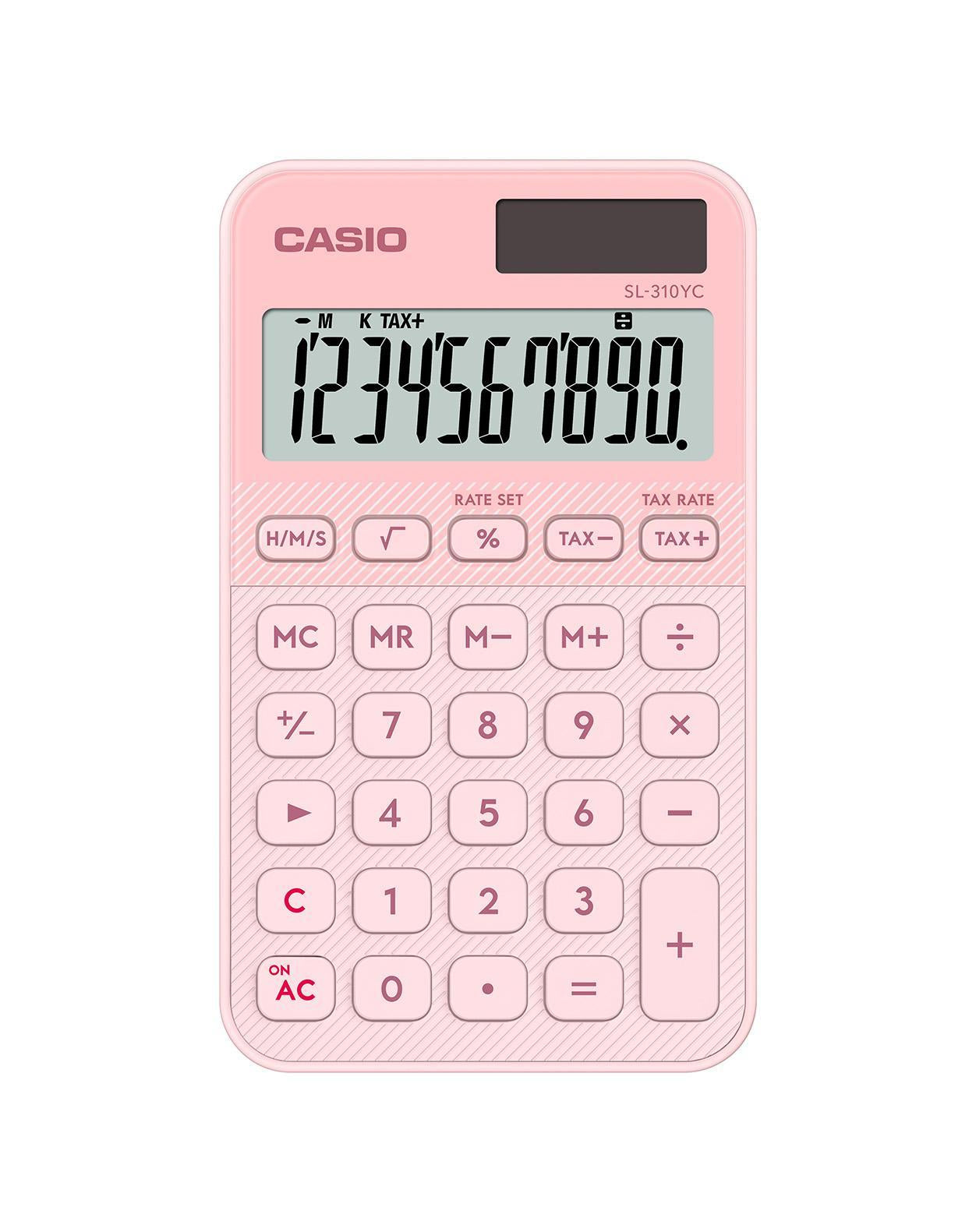 Casio Taschenrechner SL-310YC – 10-stellig – Solar/Batterie – Hellrosa