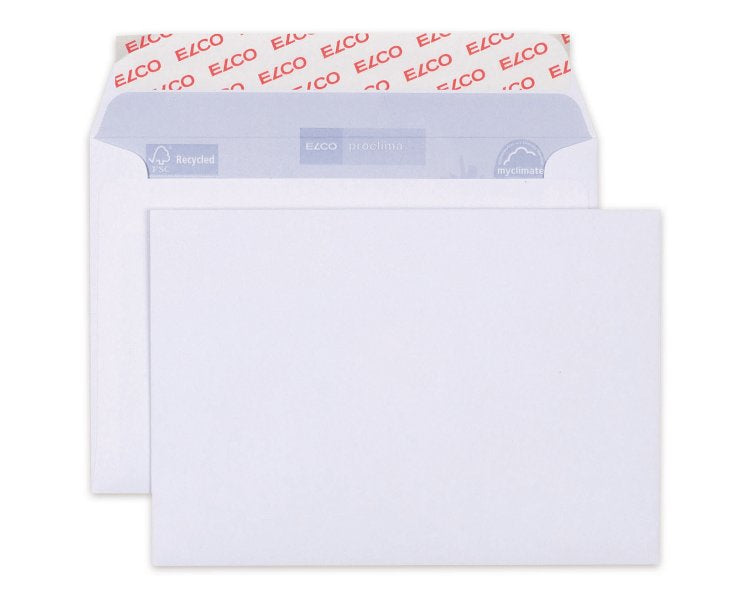 Elco Couvert C6 (162 × 114 mm), ohne Fenster, haftklebend (Optifix), weiss, 100 g/m², Papier – 500 Stk.