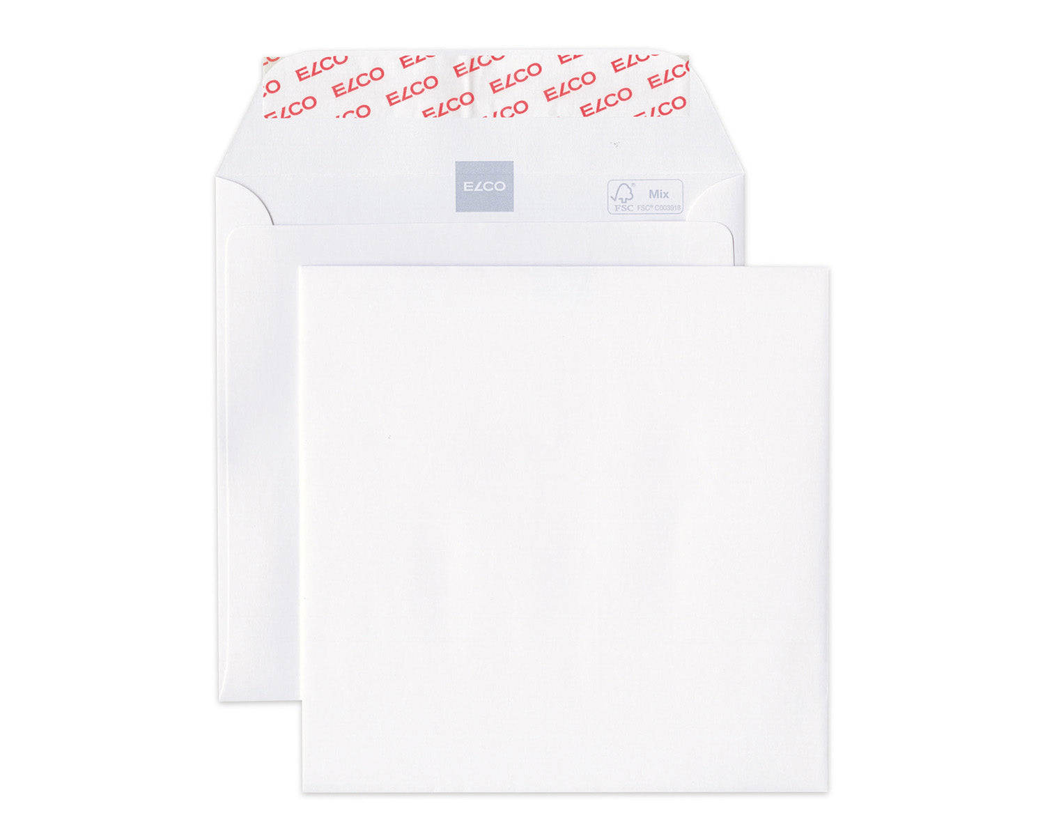 Elco Couvert 155 × 155 mm, ohne Fenster, haftklebend (Optifix), hochweiss, 120 g/m², Papier – 500 Stk.