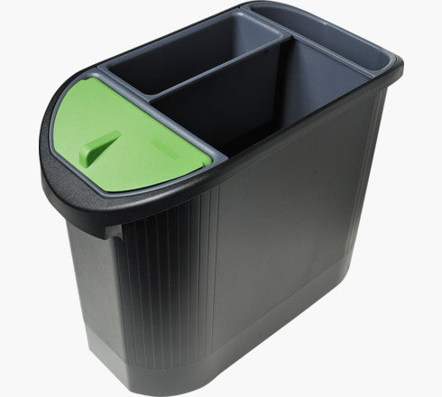 Exacompta Papierkorb TOPLINE – 26 l – Kunststoff (PP), oval – schwarz/anthrazit