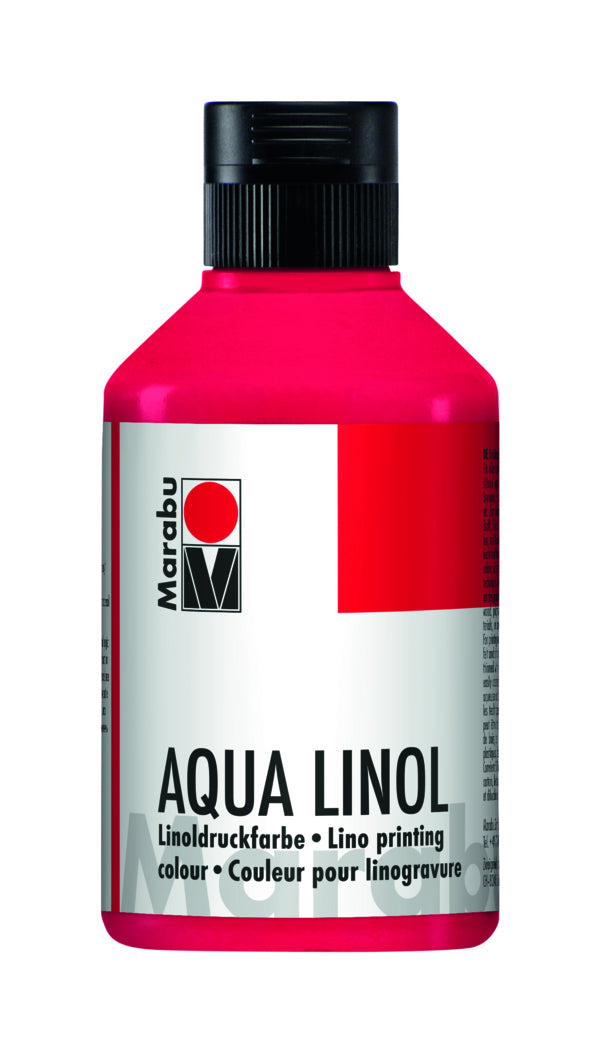 Marabu Linoldruckfarbe – Karminrot, 250 ml, für Linolschnitt