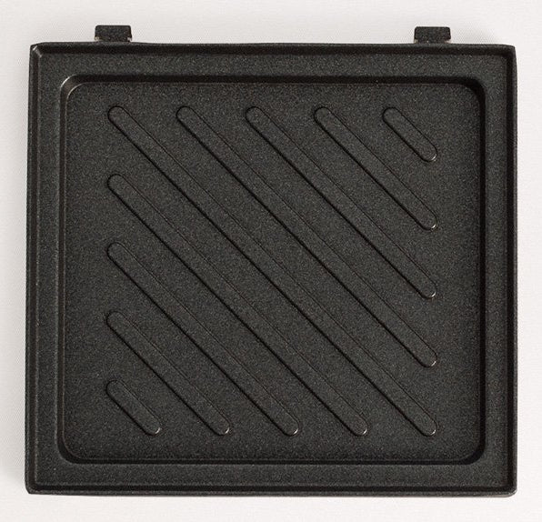 CREATE Ersatzteller 213864 – Eckig, Metall, Teflonbeschichtet – für Waffeleisen 2in1 Compact, 2 Stk., Schwarz