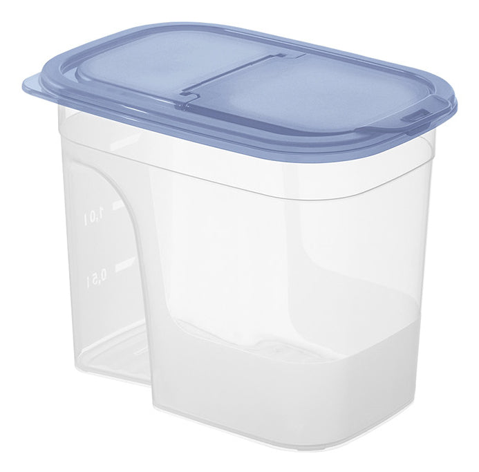 Rotho Vorratsdose 2,2 l, 20,3 × 13,5 × 16 cm, Polypropylen (PP), transparent/blau, BPA-frei