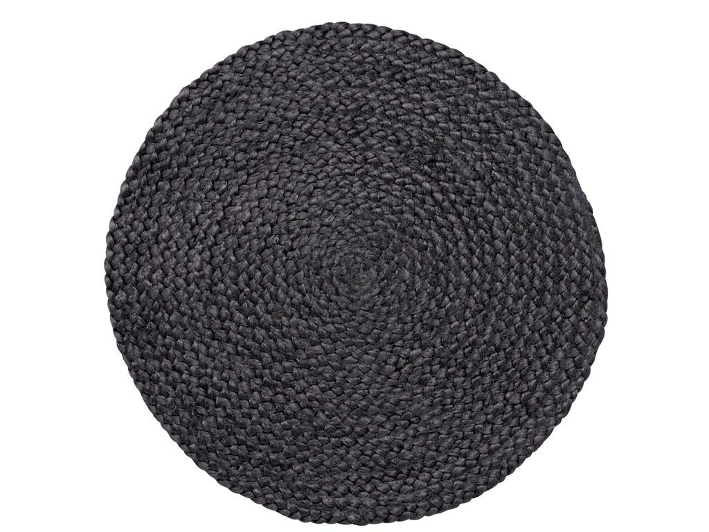 Södahl Tischset – rund, Jute, schwarz, Ø35 cm