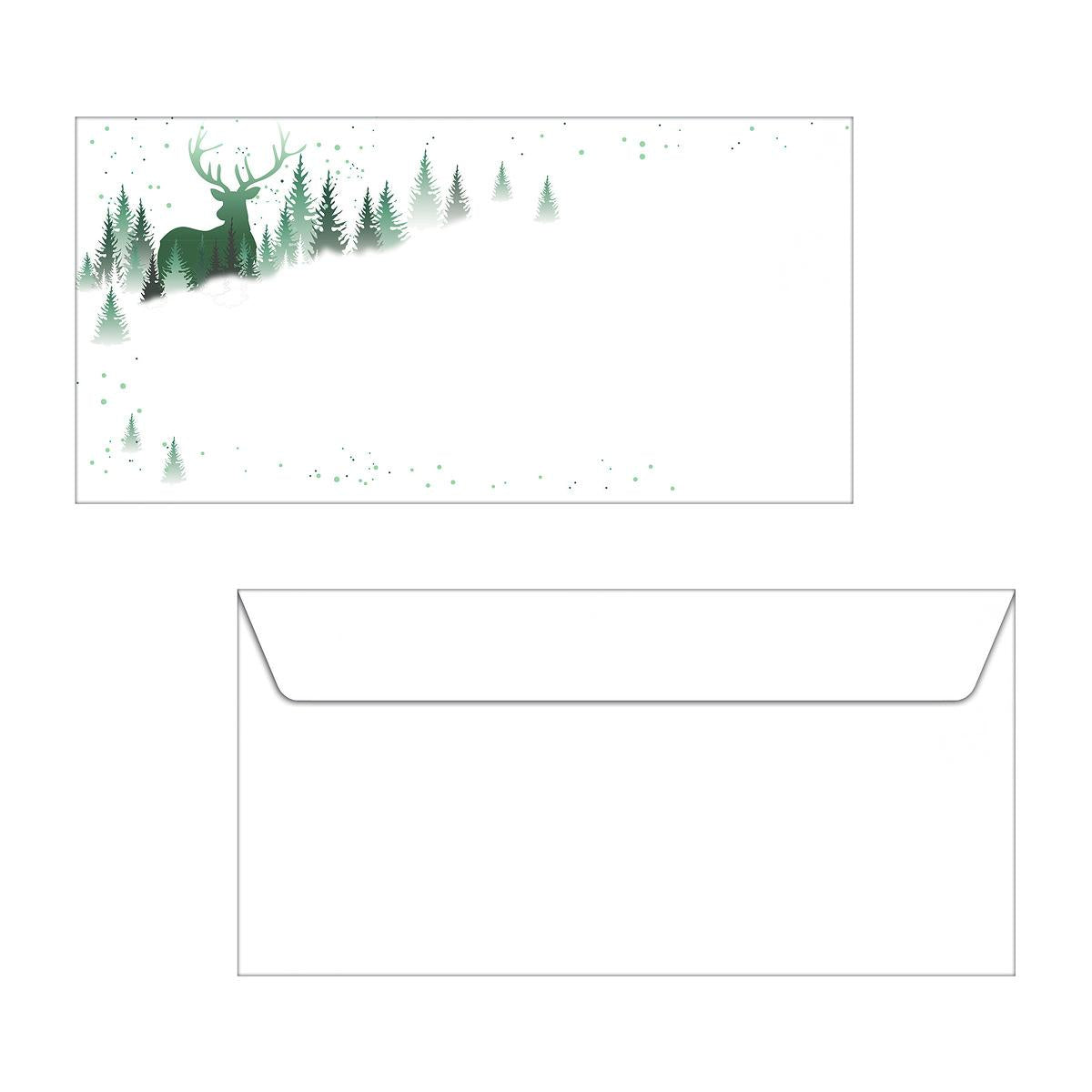 Sigel Weihnachts-Couvert C5/6 Christmas Forest, mehrfarbig, 90 g/m²