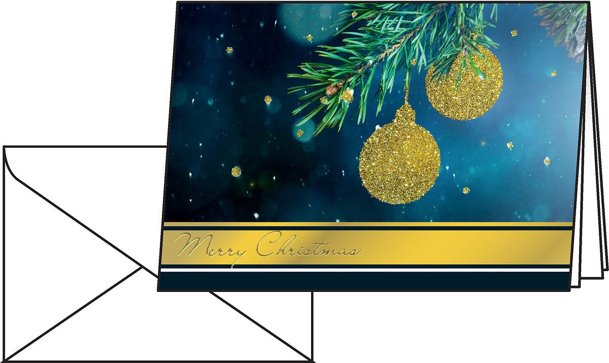 Sigel Weihnachtsgrusskarte (Goldener Glitzer) – A6 (105 × 148 mm) – mit Umschlägen, Edelkarton, 10er Pack