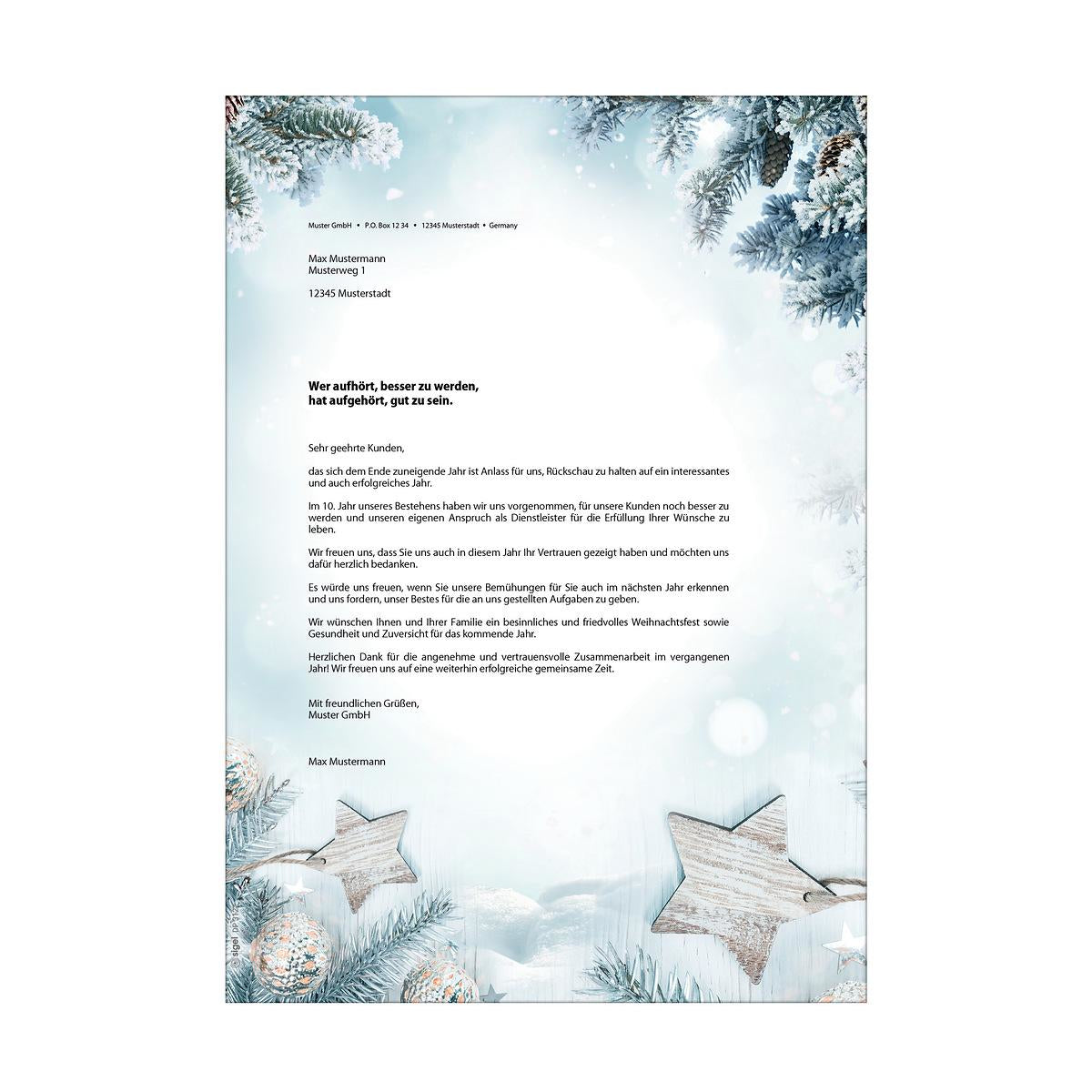 Sigel Motivpapier – A4, 90 g/m², mehrfarbig, Motiv: Snow Star – für Inkjet/Laser/Kopierer – FSC – 25 Blatt