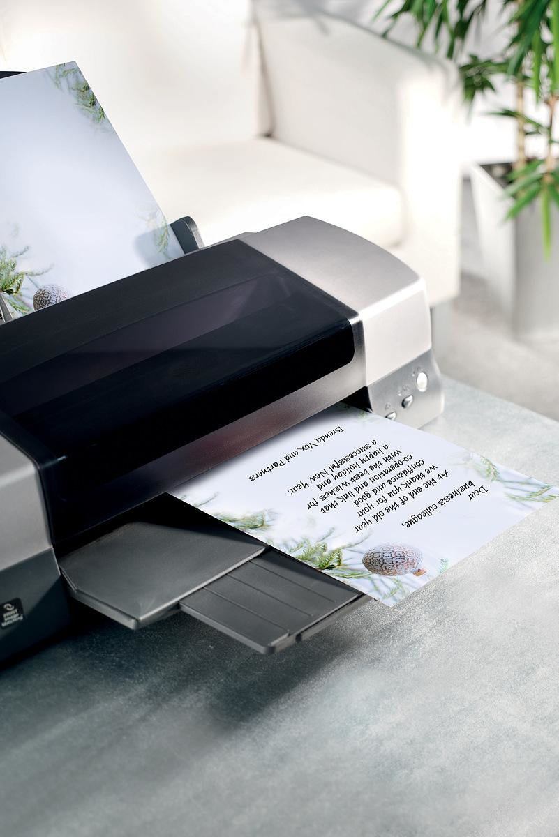 Sigel Motivpapier – A4, 90 g/m², mehrfarbig, Motiv: Winter Mood – für Inkjet/Laser/Kopierer – FSC – 100 Blatt