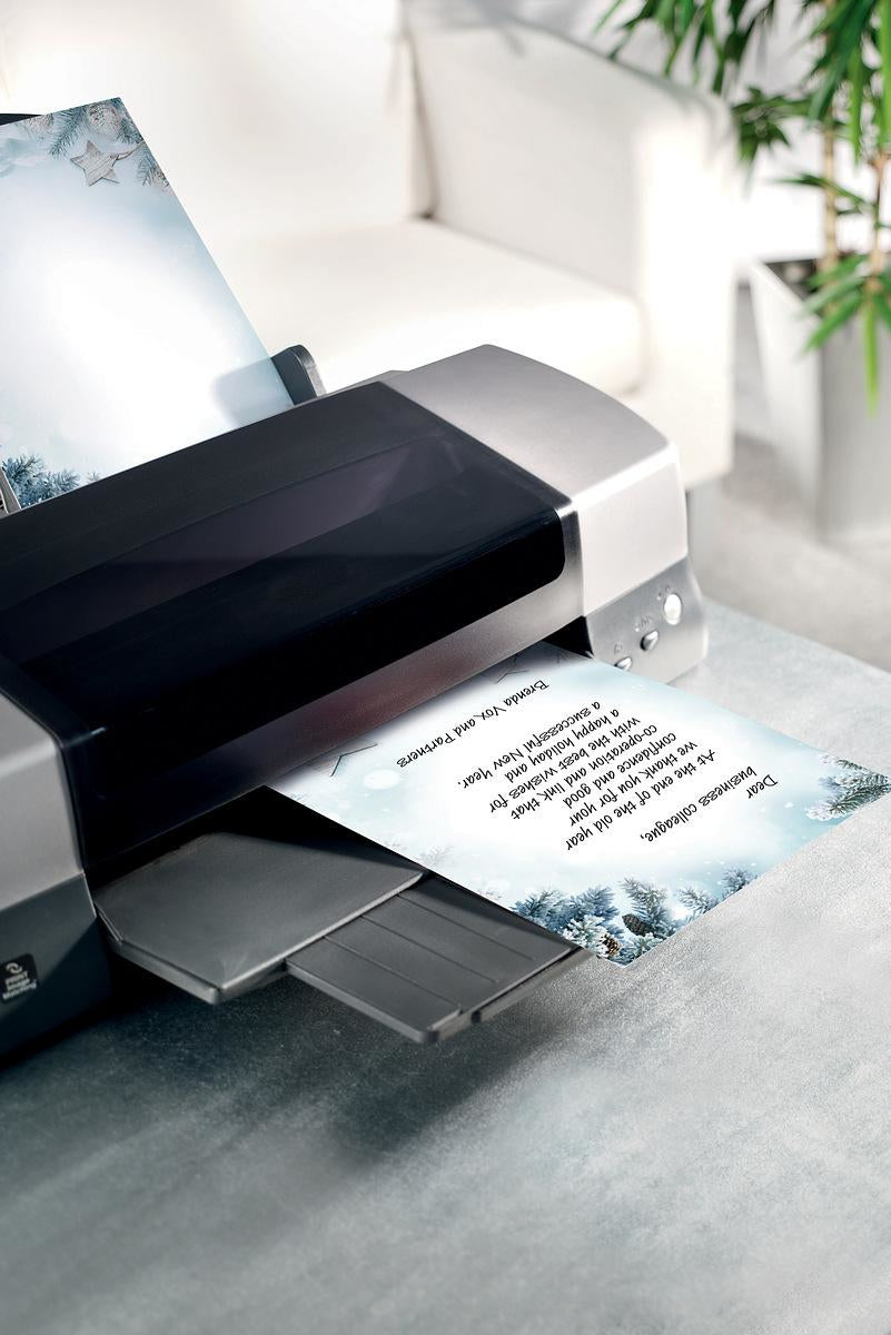 Sigel Motivpapier – A4, 90 g/m², mehrfarbig, Motiv: Snow Star – für Inkjet/Laser/Kopierer – FSC – 25 Blatt