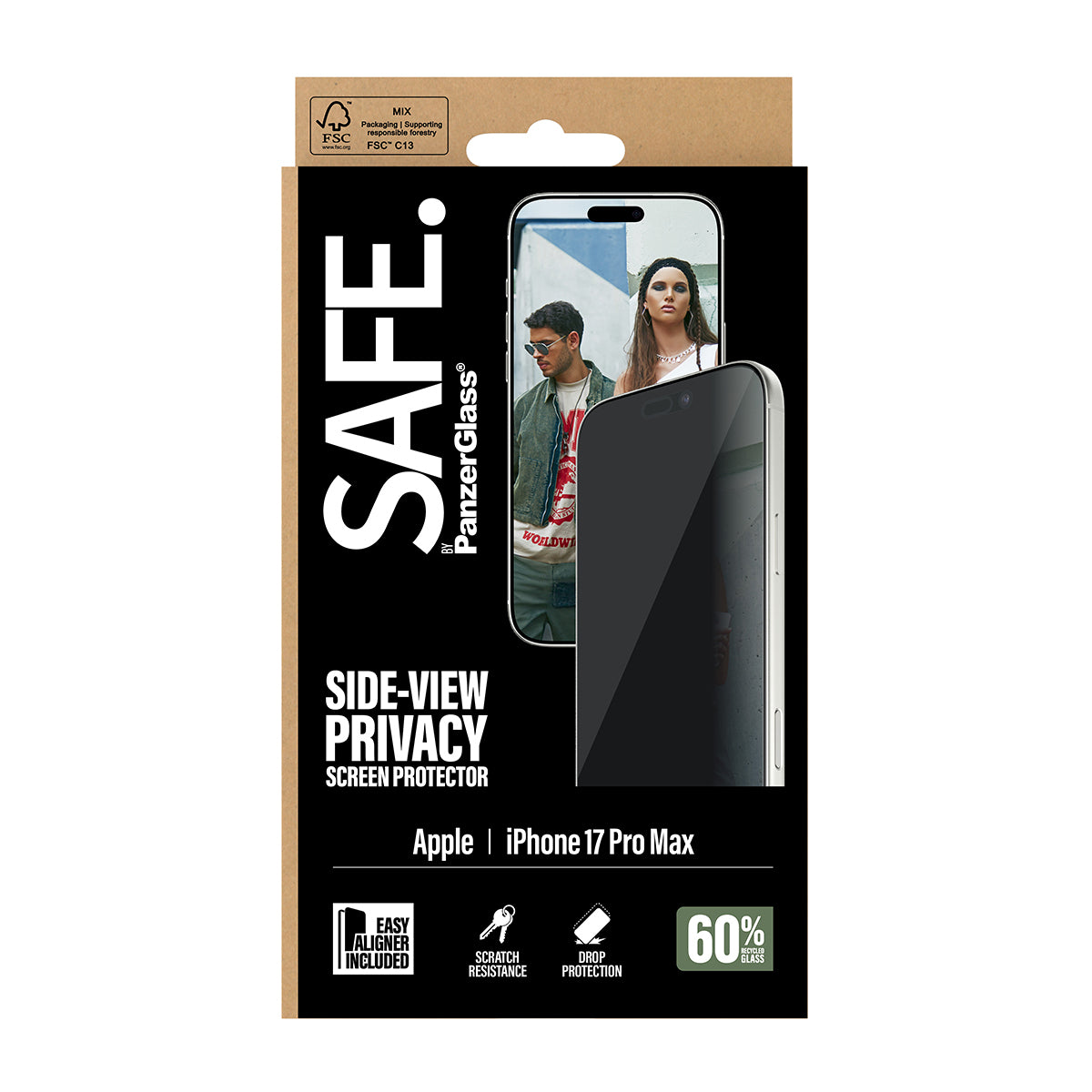 PanzerGlass Displayschutzglas – für Apple iPhone 17 Pro Max – kratzresistent, Hartglas, transparent