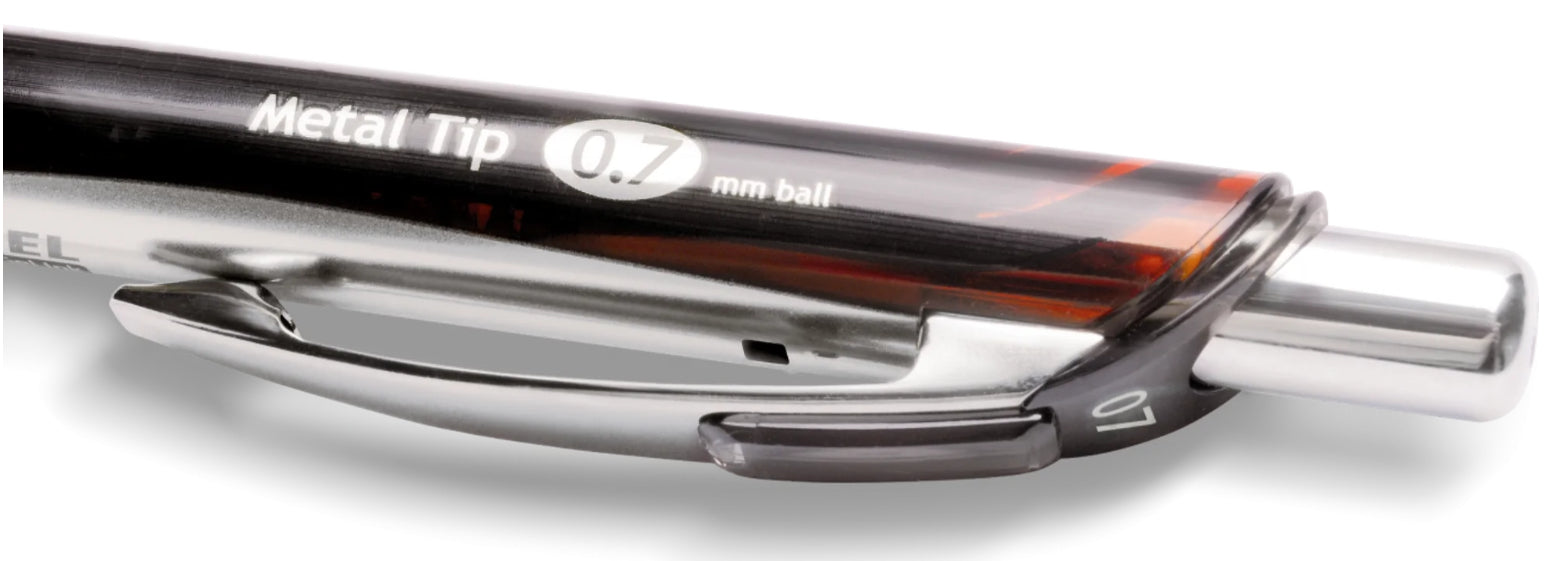 Pentel EnerGel Permanent Gelschreiber – rot, 0,7 mm, dokumentenecht, wasserfest, Druck, nachfüllbar