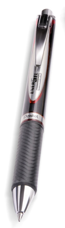 Pentel EnerGel Permanent Gelschreiber – rot, 0,7 mm, dokumentenecht, wasserfest, Druck, nachfüllbar