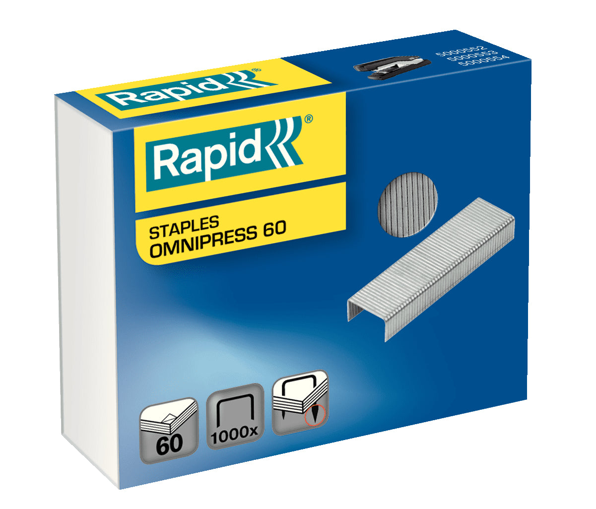Rapid Heftklammern – 8,5 mm, 60 Blatt, 1’000 Stück, verzinkt – für Omnipress SO60