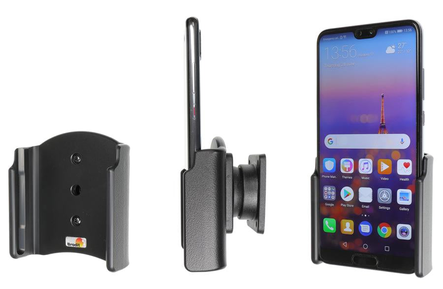 Brodit Auto-Halterung, Schraubbefestigung, 360° drehbar, neigbar – für Huawei P20 – Schwarz, ABS/Acetal