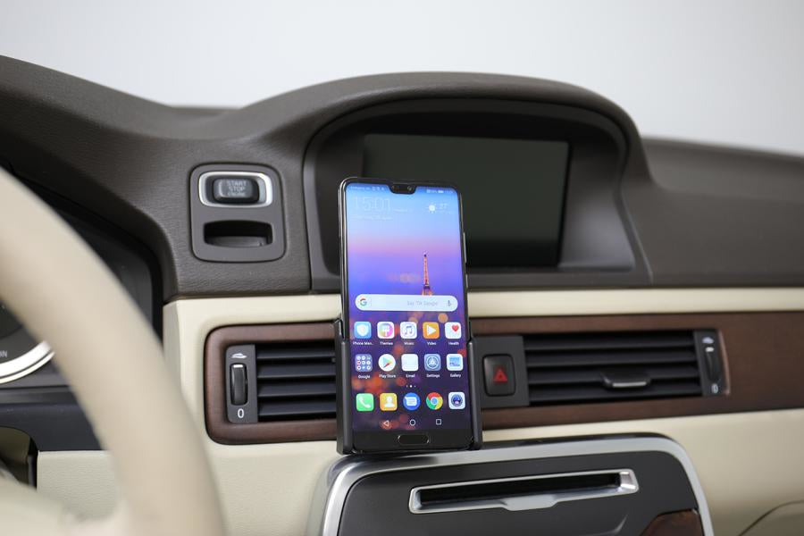 Brodit Auto-Halterung, Schraubbefestigung, 360° drehbar, neigbar – für Huawei P20 – Schwarz, ABS/Acetal