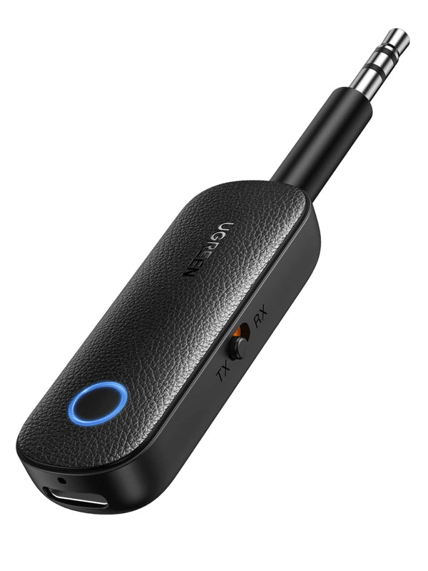Ugreen 80893 – Bluetooth Audio-Adapter (Tx/Rx) – 3,5 mm – 5,0, 10 m – USB-C – Schwarz