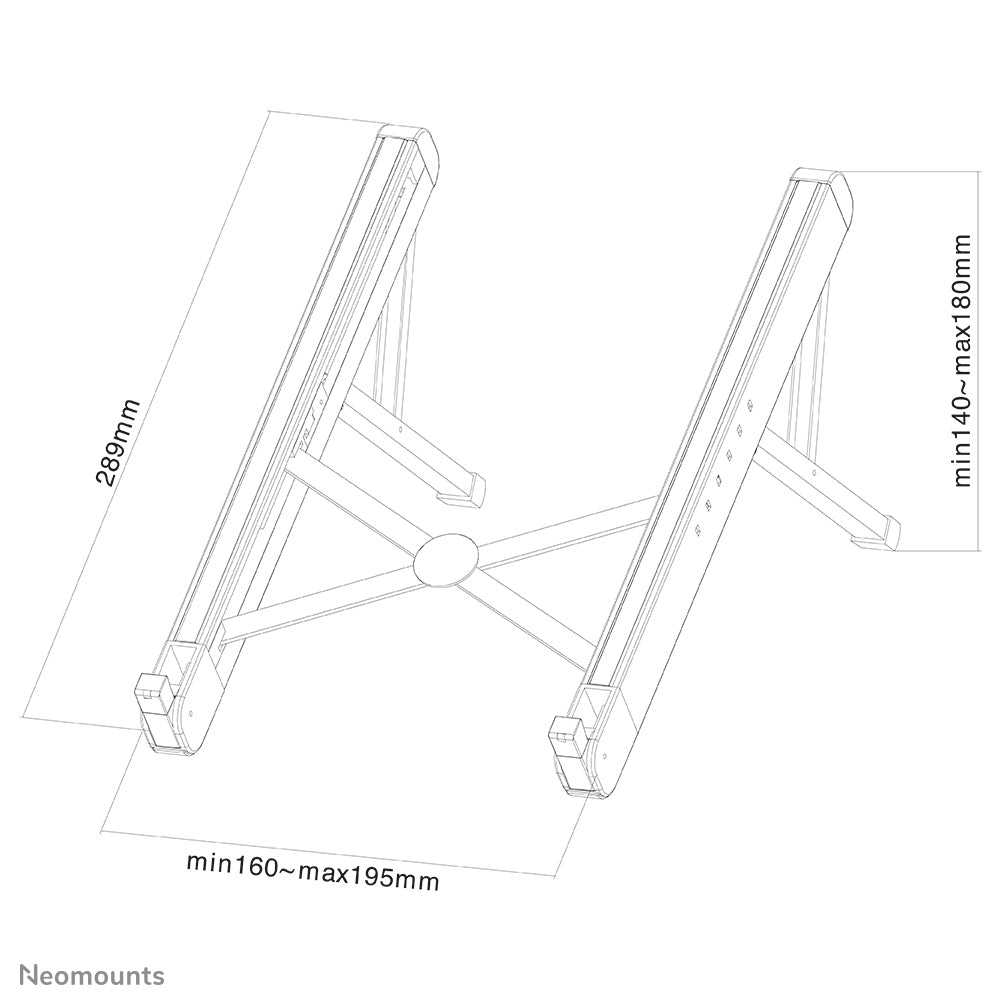 Neomounts Laptop-Ständer – für iPad Pro 12,9" (4. Gen.) – bis 17" – Höhenverstellbar, Traglast 5 kg – Silber