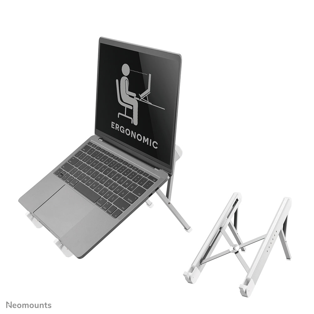 Neomounts Laptop-Ständer – für iPad Pro 12,9" (4. Gen.) – bis 17" – Höhenverstellbar, Traglast 5 kg – Silber