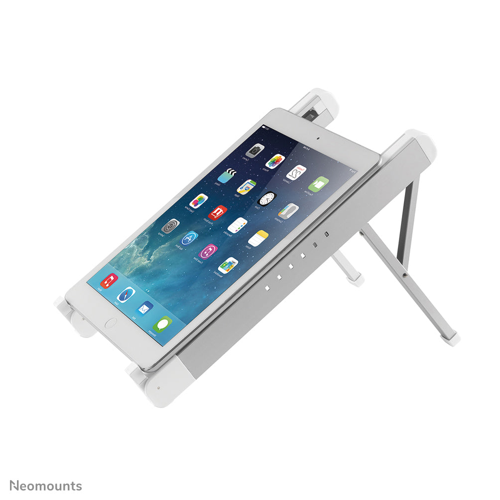 Neomounts Laptop-Ständer – für iPad Pro 12,9" (4. Gen.) – bis 17" – Höhenverstellbar, Traglast 5 kg – Silber