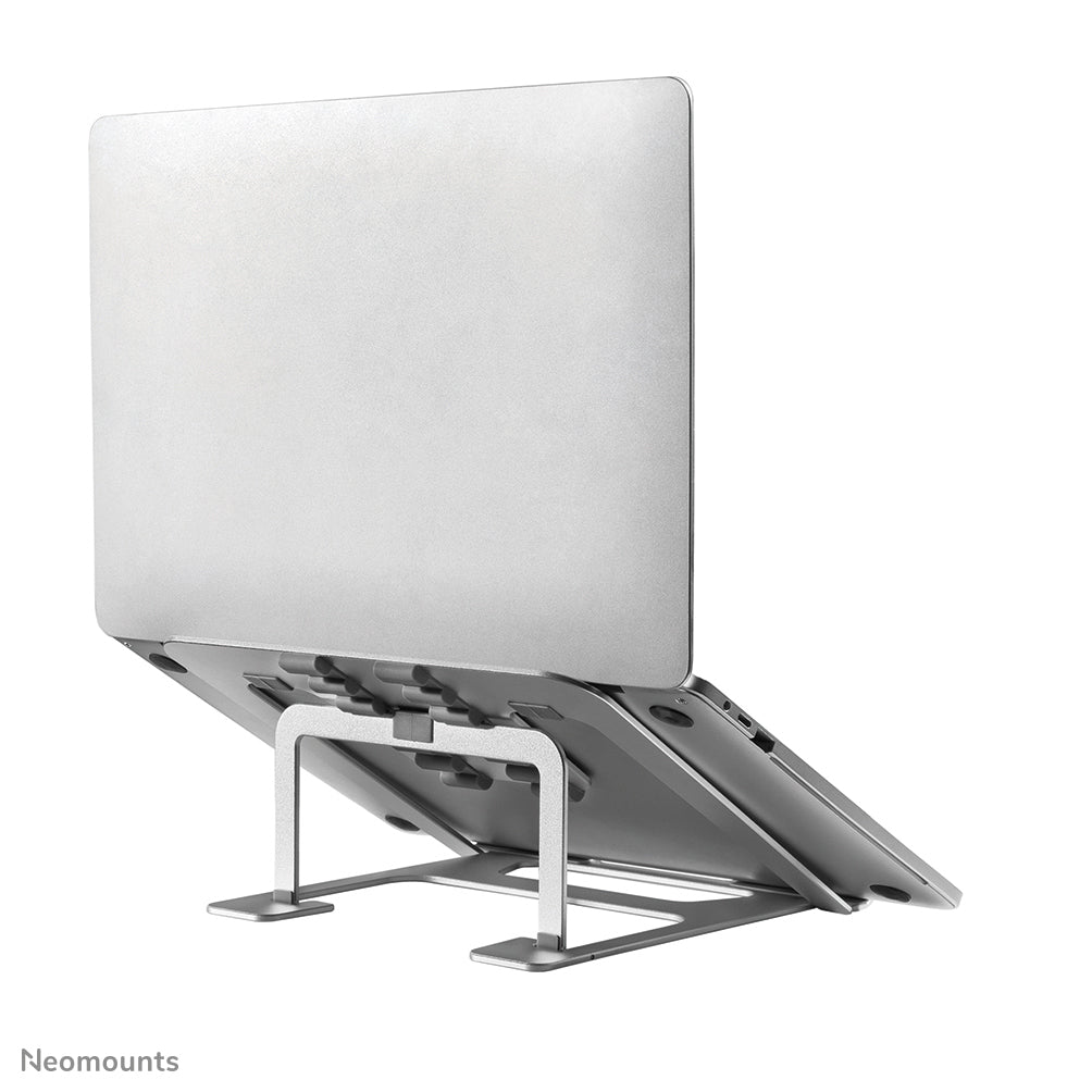 Neomounts Laptop-Ständer – für Geräte bis 17", bis 5 kg, faltbar – Silber