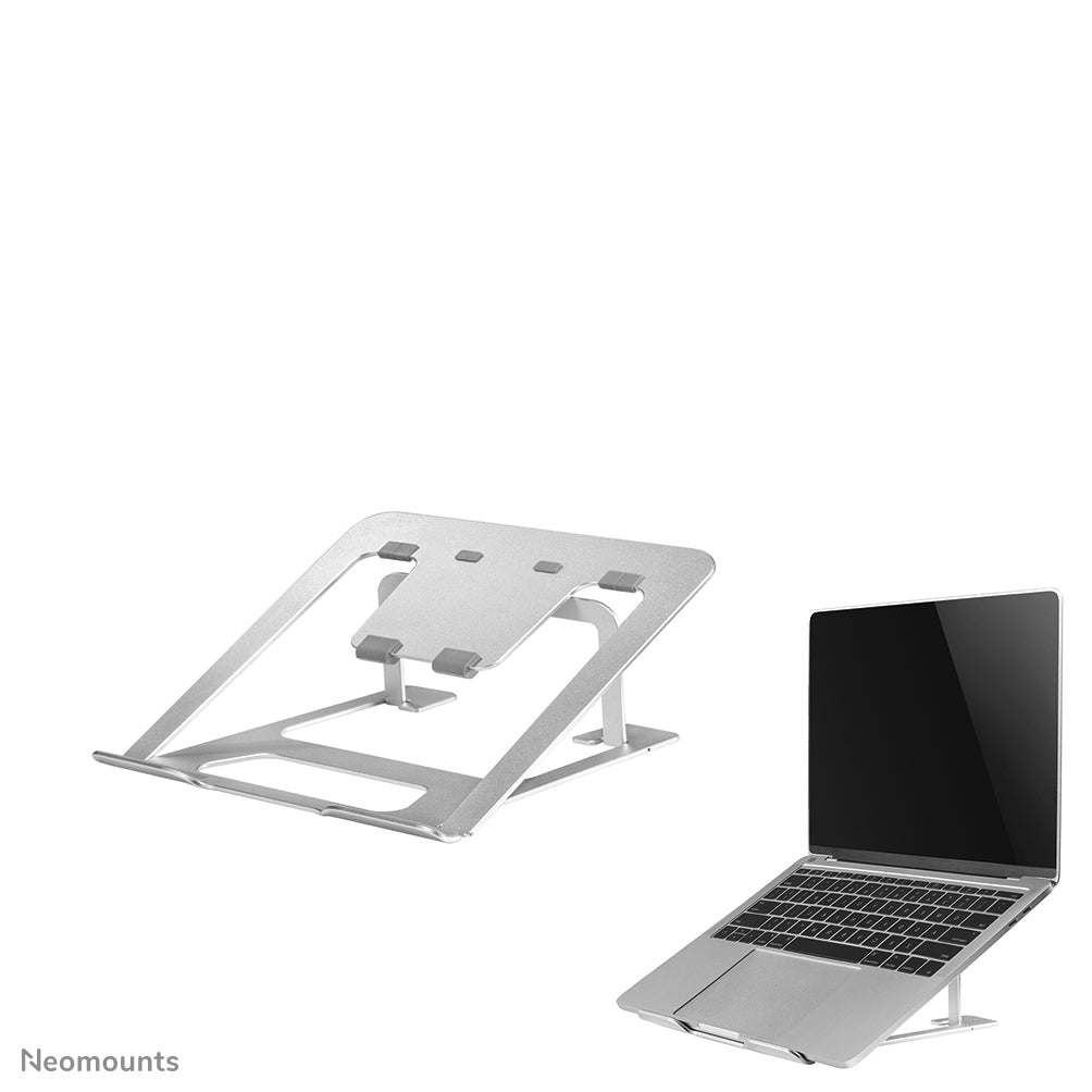 Neomounts Laptop-Ständer – für Geräte bis 17", bis 5 kg, faltbar – Silber