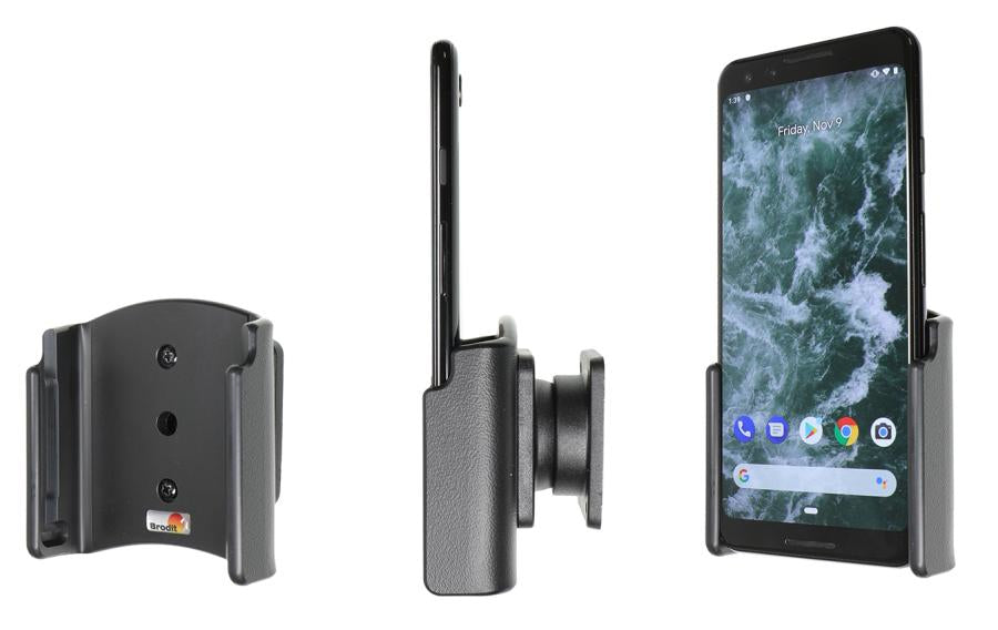 Brodit Auto-Halterung, Schraubbefestigung, 360° drehbar, neigbar – für Google Pixel 3 – Schwarz, ABS/Acetal