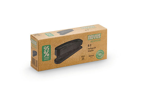 Novus B2 re+new Heftgerät – 25 Blatt, für 24/6, 26/6, schwarz