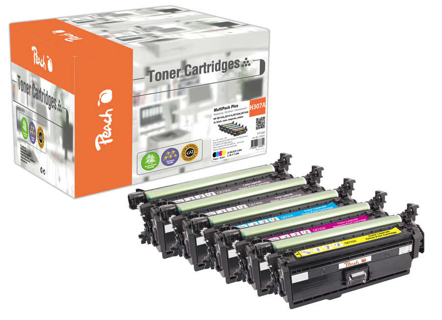 Peach Toner-Multipack – BK 7000, C/M/Y 7300 Seiten – für HP CP 5225/CP 5220/CP 5200 u. a.