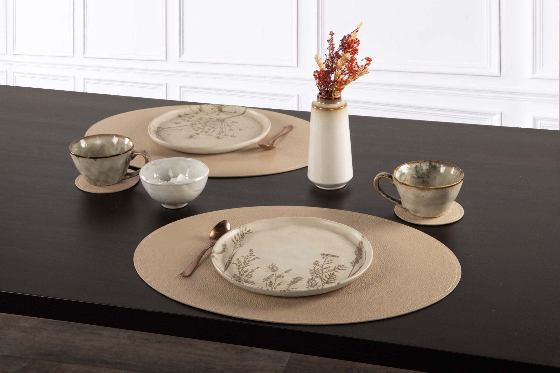 Tiseco Tischset – 33×45 cm, oval, PVC, Sand, Trudo