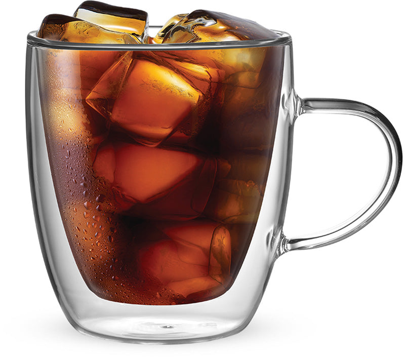 Bialetti Kaffeetasse – 2er Set, 350 ml, Borosilikatglas, Transparent, doppelwandig, spülmaschinenfest