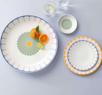 Villeroy & Boch Fleur Soleil Speiseteller – Porzellan, Gelb, Rund, 6 Stück