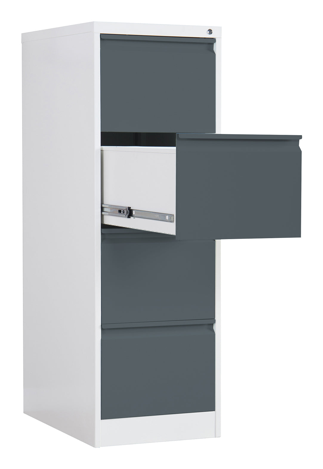 Phoenix Safe Co. FC1004GAK – Aktenschrank, 4 Schubladen, abschliessbar, Stahl, 450 × 620 × 1330 mm, Grau