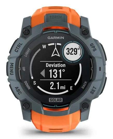 Garmin Instinct 3 Solar – GPS-Smartwatch – 50 mm, GPS, NFC, Orange, Sportarmband
