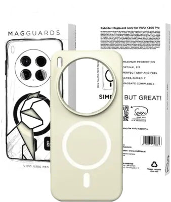 Rabbiter Mag Guard Backcover – für Vivo X300 Pro, MagSafe, Elfenbein, kratzresistent