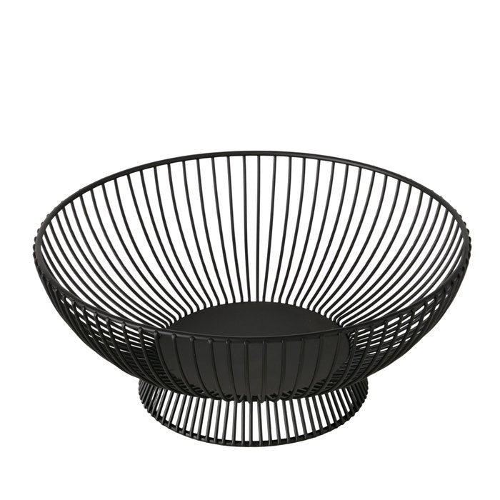 Boltze Früchteschale Balu – Ø 25,4 cm, H 10,0 cm, Eisen, Schwarz