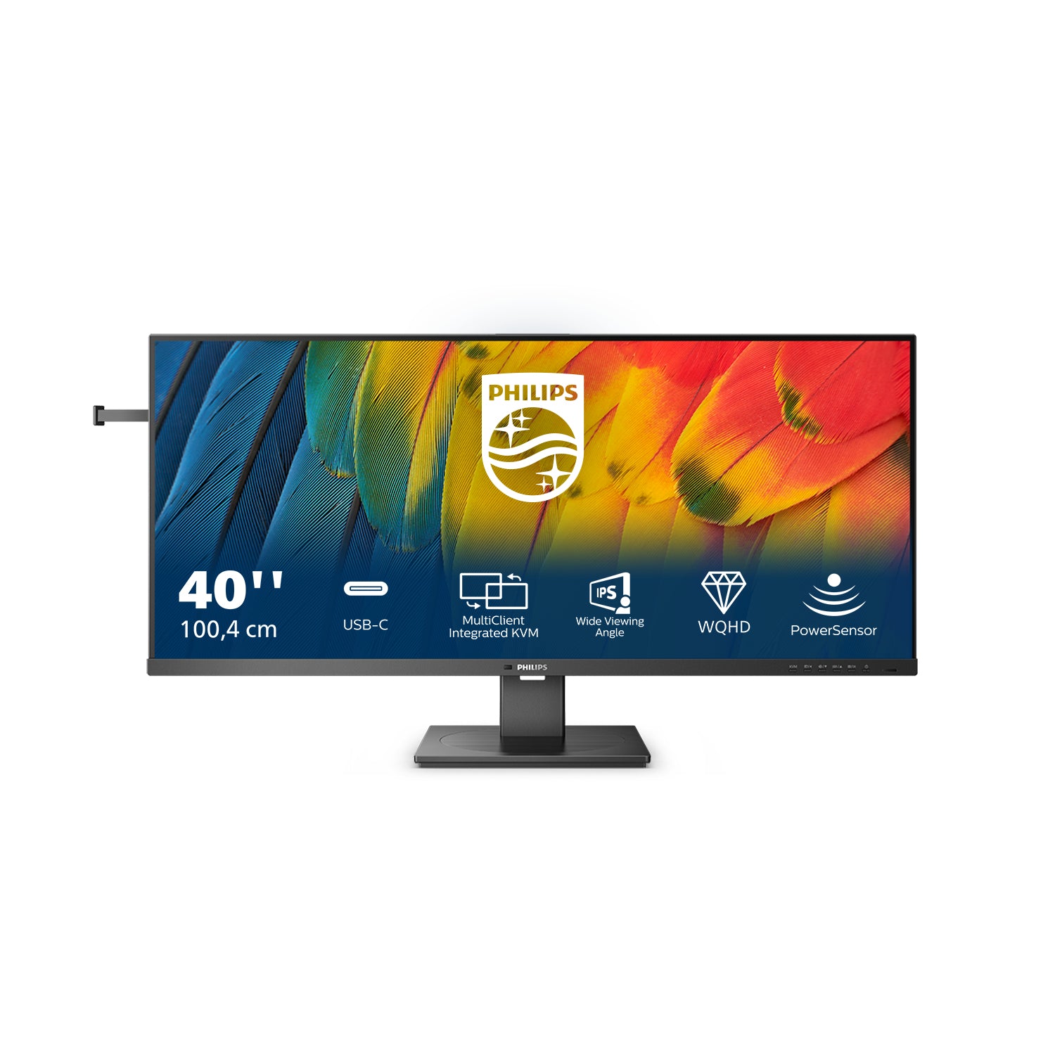 Philips 40B1U5600/00 – Monitor, 40", 60 Hz, 500 cd/m², USB-C, USB-Hub, Lautsprecher, VESA 100 × 100, Schwarz
