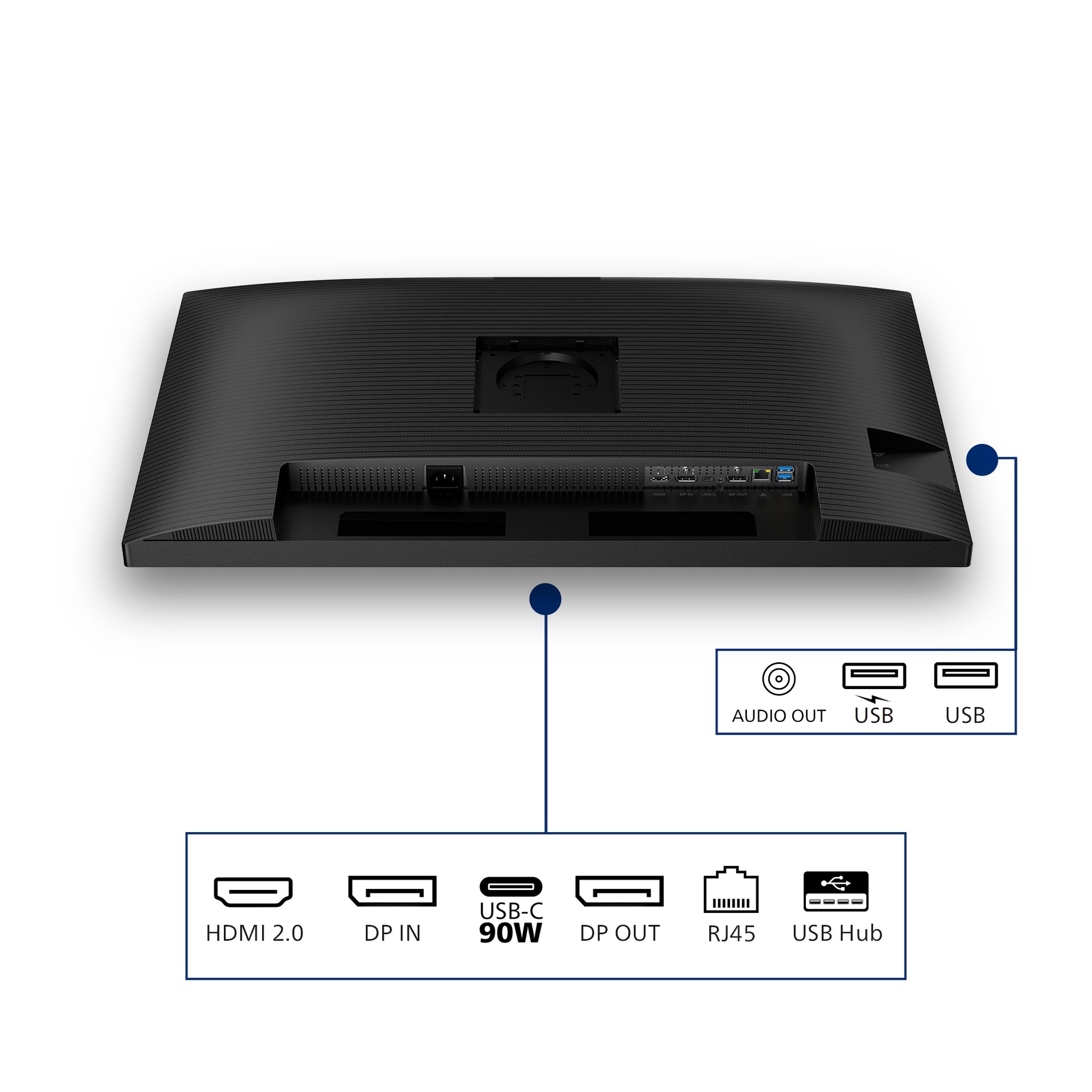 Philips 32B2U3601/00 – Monitor, 32", VESA 100 × 100, Schwarz
