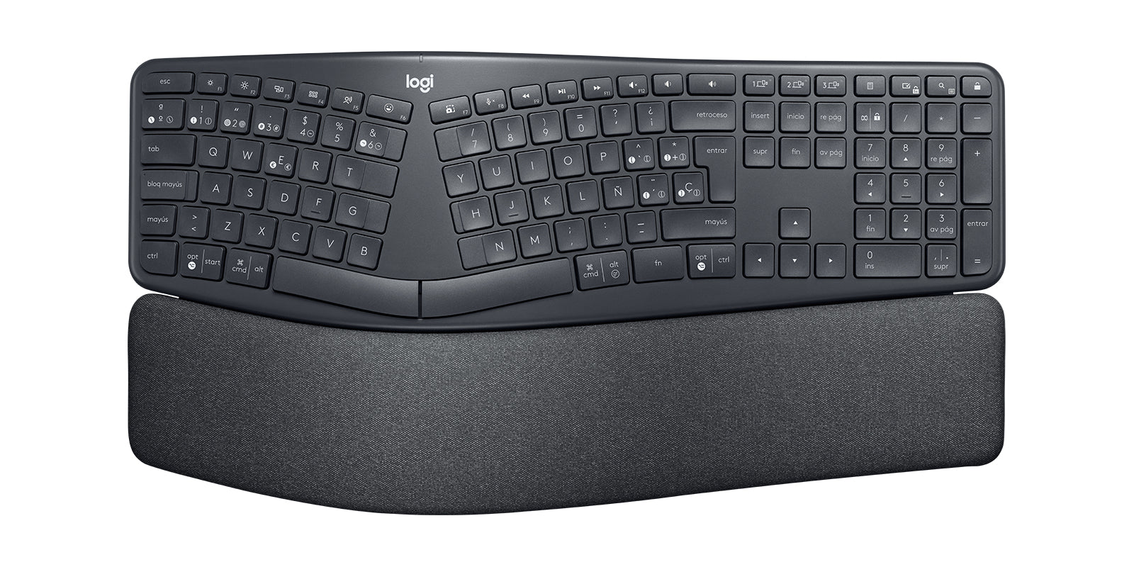 Logitech ERGO K860 – Tastatur, ES-Layout (ES), ergonomisch, Dunkelgrau