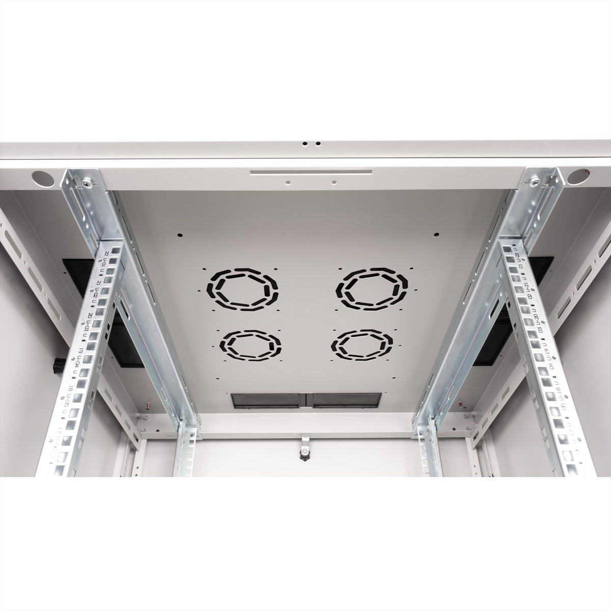 ROLINE Basic – 19" Netzwerkschrank 22U, IP20, abschliessbar, 800 × 800 × 1125 mm, lichtgrau, Stahl