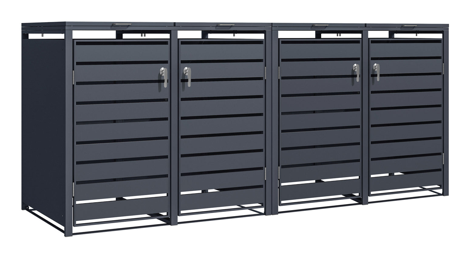 Phoenix Safe Co. Müllcontainer GB4426AAK – Stahl, rechteckig – Anthrazit – Soft-Close – 264 × 80 × 116 cm