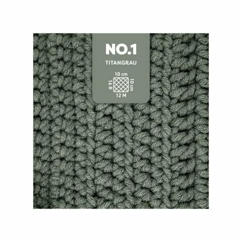 myBoshi Nr. 1 Wolle Grau-Marmor – 50 g, 55 m, 70% Polyacryl/30% Merinowolle, Nadel 6 mm, 1 Stk.